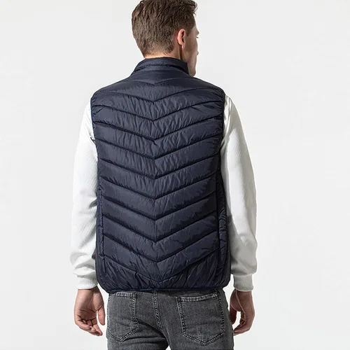 Vista 3 de Emoshayoga USB Heated Vest, 11 Heating Zone Blue Electric Heating Vest 3 Gears Adjustable Lightweight for Street Work