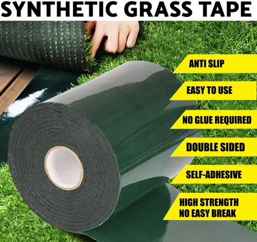 Vista 3 de TYLife Cinta de césped artificial de doble cara (2inx16ft), cinta autoadhesiva para costura artificial, cinta de alfombra para césped, unión