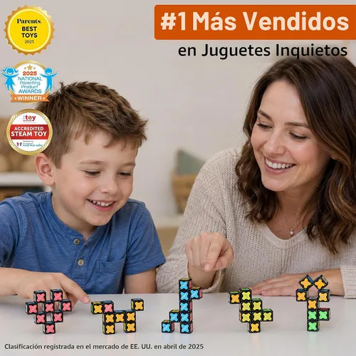 Vista 2 de TOSY Cubo Magnético 2x2 - 8 Bloques, Juguetes 2en1: Cubo de Rompecabezas 2x2x2 e Infinity Cubo Personalizable, Luminoso, Regalo para Relleno de Cubo