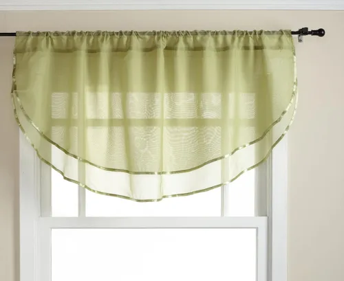 Vista 75 de Stylemaster Elegance Cenefa recta de gasa transparente, 60 x 14 pulgadas, color dorado
