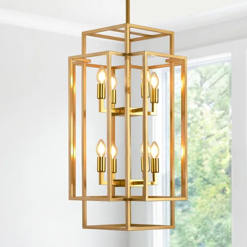 Vista 18 de Lámpara de araña de granja de 16.5 pulgadas, lámpara colgante de techo industrial de 4 luces, accesorios de iluminación modernos para vestíbulo