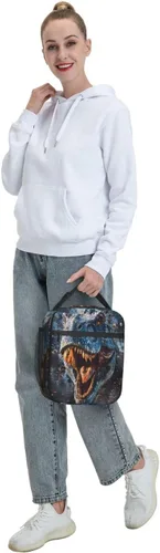 Vista 8 de Lonchera aislada para niños y niñas, lonchera de dinosaurio para el trabajo, picnic, escuela, viajes, senderismo, playa o pesca, bolsa de almuerzo