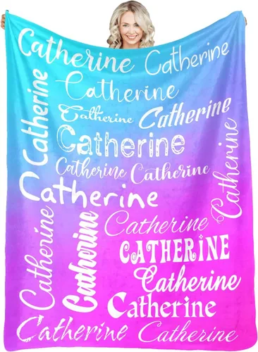 Vista 15 de Manta personalizada con nombre, manta personalizada de franela para niños, mujeres, hombres, Navidad, cumpleaños, madre, padre, día de San Valentín