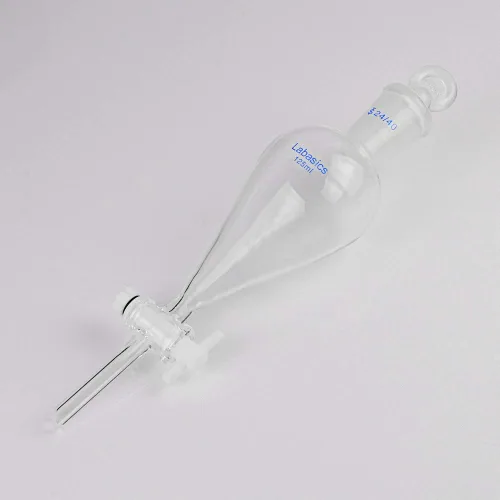 Vista 7 de Embudo separador cónico de vidrio de borosilicato de 4.2 fl oz con llave de paso de PTFE, 4.2 fl oz