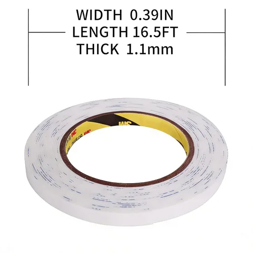 Vista 2 de Cinta de espuma de doble cara, 0.39 pulgadas x 16.5 pies, cinta de montaje resistente, tiras de cinta de espuma de polietileno extraíbles, cinta