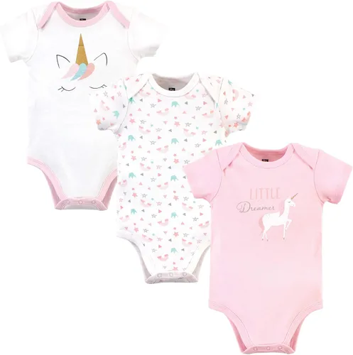 Vista 257 de Hudson Baby baby-girls Cotton Bodysuits 3-pack