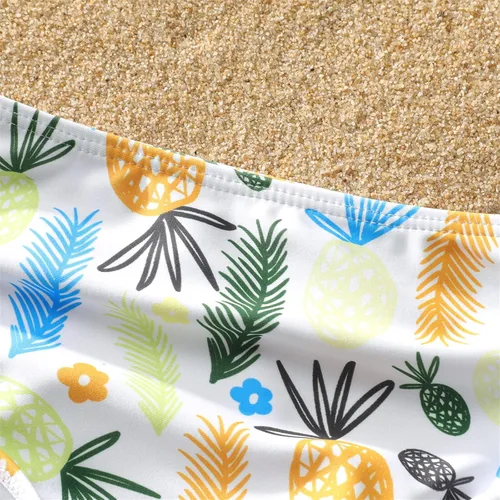 Vista 5 de PATPAT Trajes de baño de dos piezas con estampado floral tropical para niñas, 2 piezas