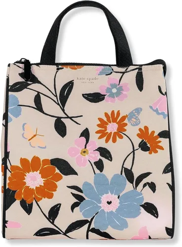 Vista 10 de Kate Spade New York Bolsa de Almuerzo Portátil Suave Refrigeradora, Bolso Térmico con Forro Interior Aislante Plateado y Bolsillo de Almacenamiento