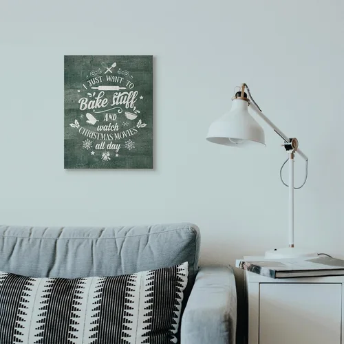 Vista 3 de Quiero hornear cosas de Navidad verde de fiesta' Arte en lienzo Películas navideñas de Bake Stuff