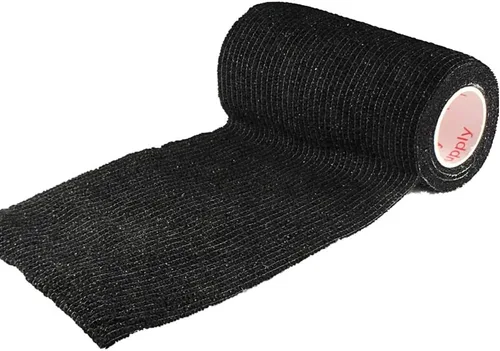 Vista 3 de Cinta adhesiva para veterinarios (negro) (paquete de 2) (3 pulgadas x 15 pies), autoadhesiva, adherente, cohesiva, flexible, autoadhesiva, rollo