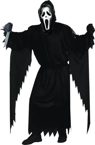 Vista 2 de FunWorld Disfraz de cara de fantasma de Scream, negro, talla único para adulto