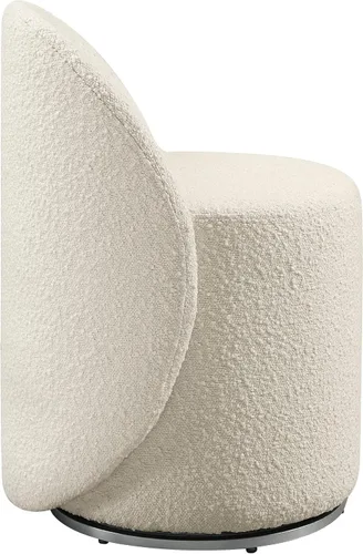 Vista 6 de OSP Home Furnishings - Silla de tocador Lystra giratoria de barril con tela de bouclé texturizada, crema