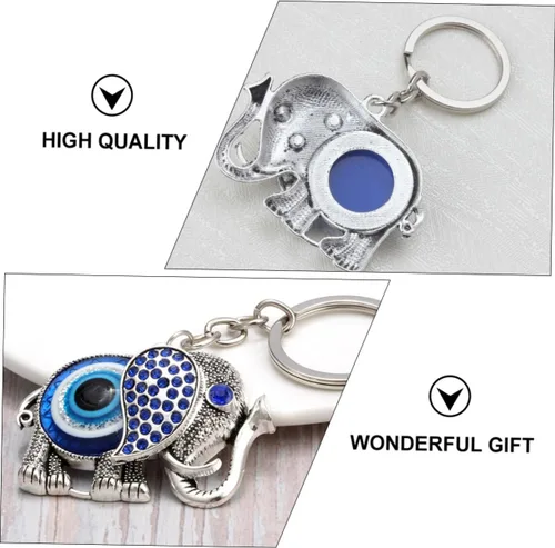 Vista 8 de RORPOIR 1pc Blue Eyes Pendant Evil Eye Wall Pendant Turkish Feng Shui Decorations Blue Eye Keychain Turkish Keychain Evil Eye Keyring Evil Eye Key