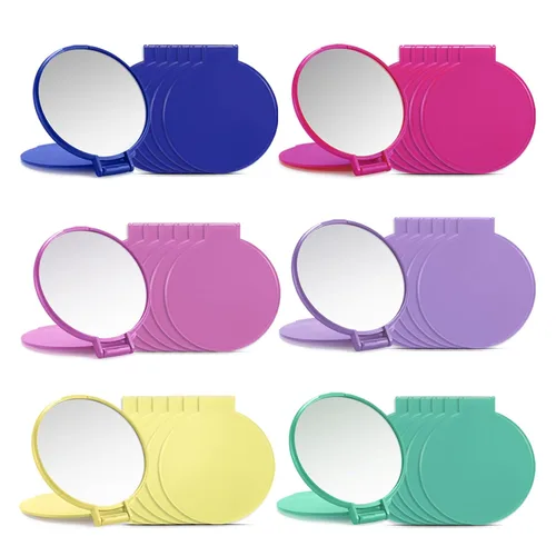 Vista 8 de Qislee Espejo compacto a granel, mini espejos plegables de bolsillo para bolso, 12 paquetes (6 colores)
