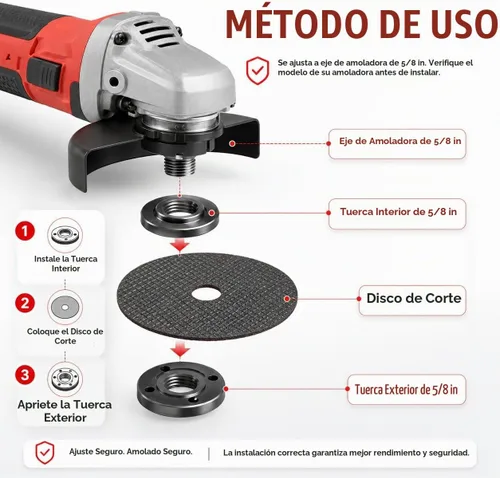 Vista 4 de Juego de tuercas y llaves para amoladora angular, 11 piezas, juego