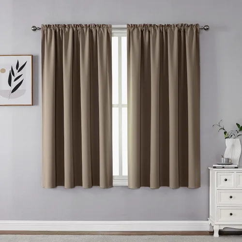 Vista 28 de CUCRAF Cortinas opacas de 45 pulgadas de largo, juego de 2 paneles para dormitorio, bolsillo para cortinero, cortinas de oscurecimiento