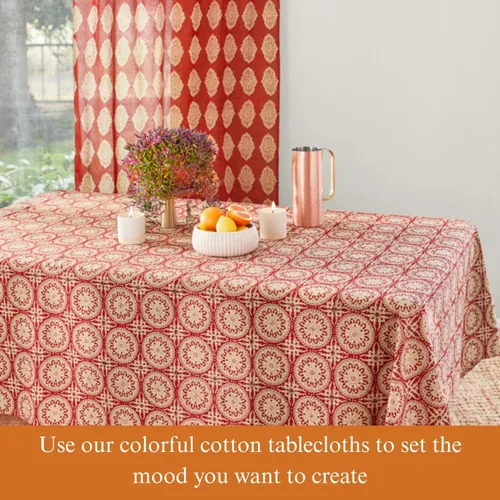 Vista 23 de Saffron Marigold Mantel redondo impreso a mano – Pink Dahlia Daydreams lujoso 100% algodón, lavable, para decoración del hogar, cocina, café o mesa