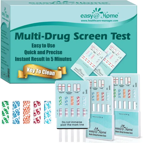 Vista 14 de Easy@Home Kit de prueba de drogas en orina de 5 paneles, prueba de THC/marihuana, AMP, BZO, COC, OPI 2000, pruebas de detección de todas las drogas