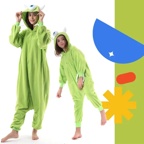 Vista 2 de Beauty Shine Kids Onesie Unisex Child Animal Costume Sleepwear Jumpsuit Christmas Halloween Cosplay Pajamas