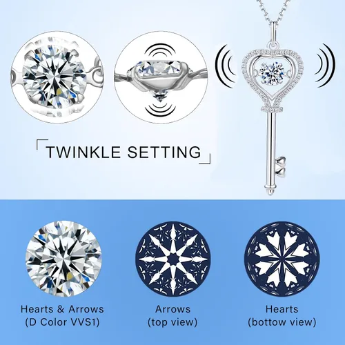 Vista 4 de Diamond Cross Necklace for Women, Moissanite Pendant Necklace, S925 Sterling Silver Plated White Gold Jewelry Gift for Birthday Anniversary Wife Mom
