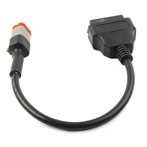 Vista 4 de Cable adaptador de escáner de diagnóstico de motocicleta 4Pin a OBD2 para accesorios Harley-Davidson 16Pin a 4Pin