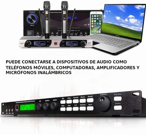 Vista 8 de Depusheng X5 Mezclador Digital Reverberator Micrófono KTV Karaoke Procesador de Audio