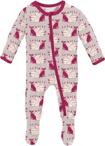 Vista 28 de KicKee Baby & Toddler - Pijama de viscosa ultrasuave de bambú con patas abatibles y puños