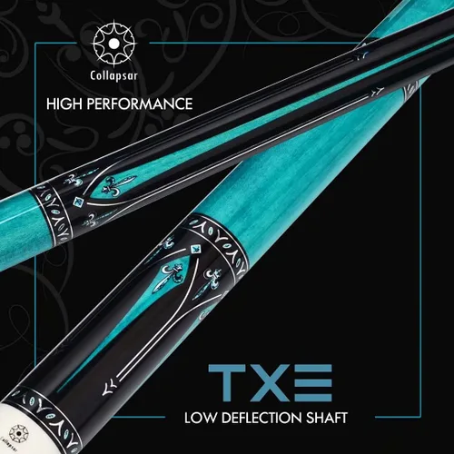 Vista 2 de Taco de piscina Collapsar con estuche rígido 1X1 y tecnología de baja deflexión para palo de billar 58In 2-Pieces Professional Billiard Pool