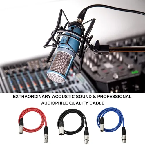 Vista 6 de ABuff Paquete de 10 cables XLR de 3 pies, cables de micrófono XLR de 3 pines macho a hembra, ideal para audio, guitarra, altavoz
