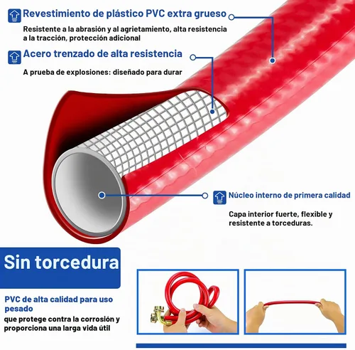 Vista 3 de 6 pies de mangueras premium de acero inoxidable para lavadora con codo de 90 grados, sin plomo, a prueba de explosiones, conexión NPT de 3/4