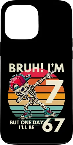 Vista 24 de Bruh I'm 7 But One-Day I'll Be 67 Retro 7th Birthday Kids Case for iPhone 17