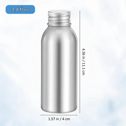 Vista 5 de Cabilock Juego de tapas de botella de aluminio de 3 botellas de aluminio recargables de 0.57 x 4.37 pulgadas con tapas de rosca a prueba de fugas