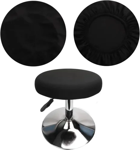 Vista 19 de Fundas redondas de terciopelo para taburetes de bar de 12-16 pulgadas, fundas redondas, lujosas, elásticas, resistentes a las arrugas, lavables, a