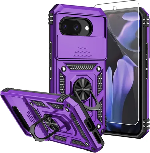 Vista 8 de Funda para Pixel 7a, con protectores de pantalla y funda para cámara, [grado militar] de 16 pies. Funda protectora probada contra caídas con soporte
