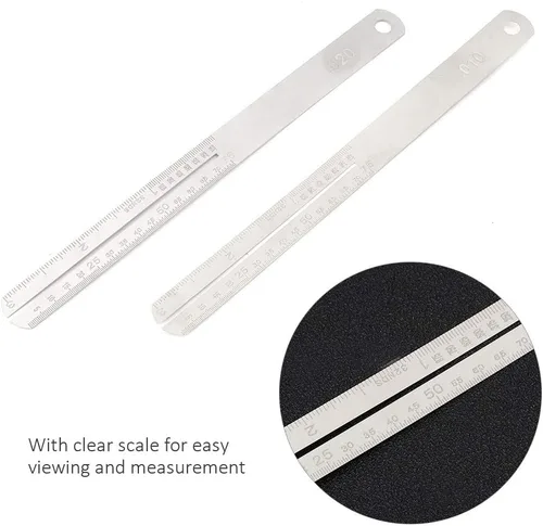 Vista 2 de Protector de trastes de diapasón de acero inoxidable, herramienta de reparación con báscula polaca para guitarra y bajo, 2