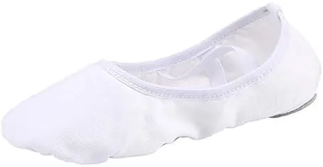 Vista 2 de missfiona Zapatillas de ballet de lona para mujer, zapatos de baile para adultos, para practicar yoga y vientre plano