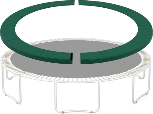 Vista 14 de SONGMICS Replacement Trampoline Safety Pad Mat, 10ft 12ft 14ft 15ft Standard Size, Spring Cover, UV-Resistant, Tear-Resistant, Edge Protection Verde
