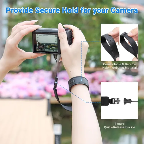Vista 4 de Correa de mano de nylon ajustable para cámara con diseño de liberación rápida de 1/4"20 para DJI Osmo Pocket 3 Pocket3 Creator Combo Accesorios Osmo