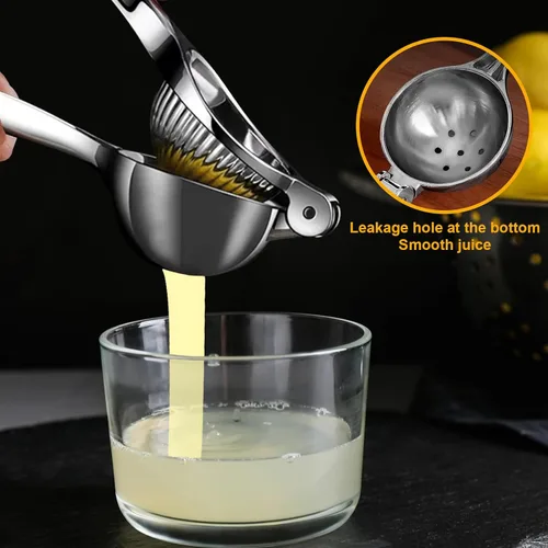 Vista 5 de Exprimidor de limón de mano, exprimidor de mano grande y resistente para limón, exprimidor de cítricos de metal, herramienta de barra exprimidora