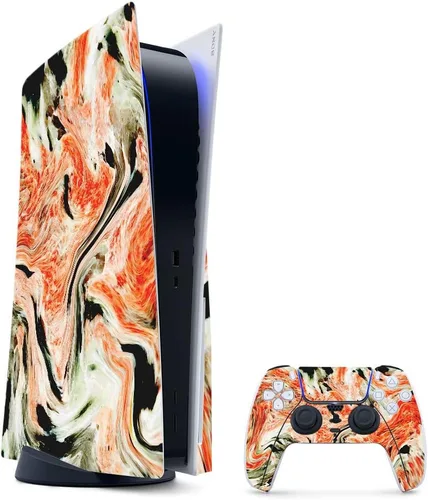 Vista 16 de MightySkins - Skin para juegos para PS5 / Playstation 5 Bundle – Mármol ámbar Envoltura protectora de vid Fácil de aplicar y cambiar
