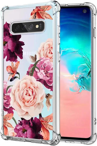 Vista 10 de KIOMY Funda para Samsung Galaxy S10, a prueba de golpes, diseño híbrido, parte trasera de policarbonato duro con interior de TPU flexible 2 en 1