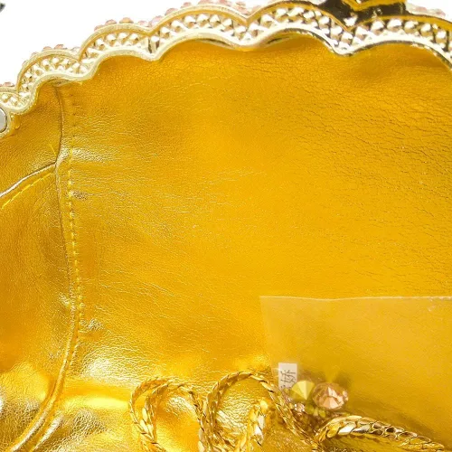 Vista 9 de Boutique De FGG Bolso de noche de flores de embrague de cristal de lujo para mujer, bolso de boda nupcial, bolso