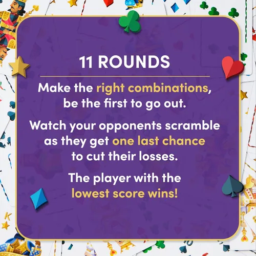 Vista 4 de Five Crowns - Juego de cartas impermeable estilo Rummy para niños, noche