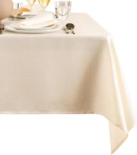 Vista 26 de Elrene Home Fashions - Mantel de textura sólida de laurel, resistente al agua y a las manchas, 60 x 102 pulgadas, rectangular, color gris pardo gris