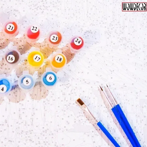 Vista 2 de Wowdecor Kits de pintura por números para adultos principiantes, pintura de números para bricolaje, retrato de Adele por Gustav Klimt pinturas