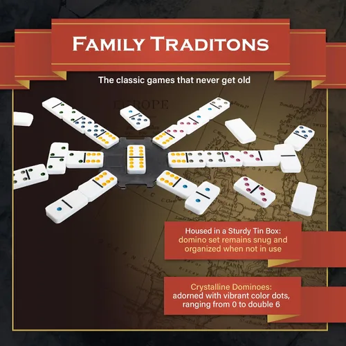 Vista 5 de Continuum Games Family Traditions - Juego de dominó (doble 6 unidades)