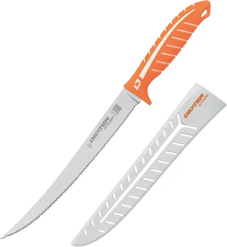 Vista 12 de Dexter Outdoors Dextreme Cuchillo de filete rígido de 10 pulgadas de doble filo Incluye funda