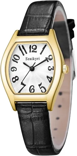 Vista 2 de Reloj Szaikyri en Forma de Barril para Mujeres con Números Árabes Fáciles de Leer, Reloj de Vestir para Damas