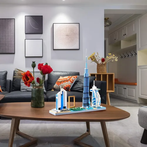 Vista 4 de Architecture Dubai Skyline - Kit de construcción de modelos coleccionables, juegos de microbloques para adultos, kit de modelo de regalo de 2545