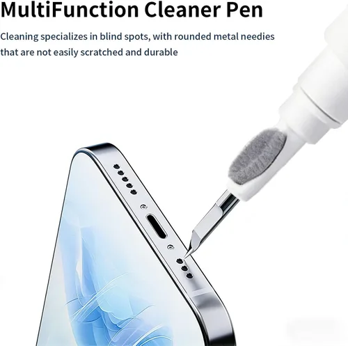 Vista 8 de Kit limpiador 3 en 1 para AirPods Pro 1 2 3, bolígrafo de limpieza multifunción con cepillo suave y esponja flocada para auriculares Bluetooth